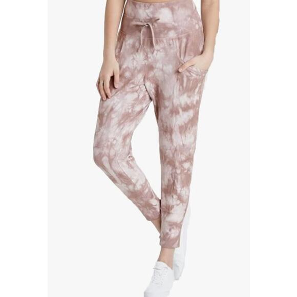 All in Motion Women's High-Waisted Drawstring Ribbed Jogger Pants Size M Beige - Picture 1 of 9